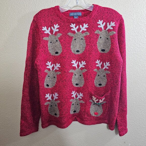 NORTHERN ISLES Reindeer Ugly Christmas Sweater~Size S/P - Picture 2 of 11